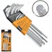 INGCO 9pcs Cr-V Hex Key Set | Long Arm Allen Keys, Heat Treated & Chrome Plated