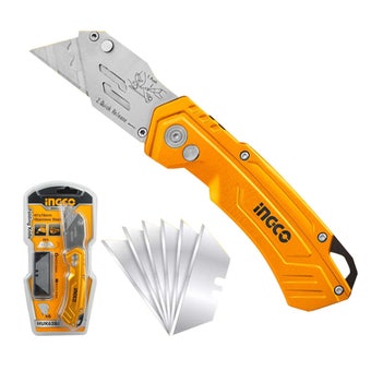 INGCO ProCut Utility Knife with SK5 Blade and 5 Replacement Blades