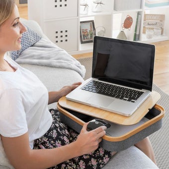 InnovaGoods Portable Laptop Desk with Storage Tray