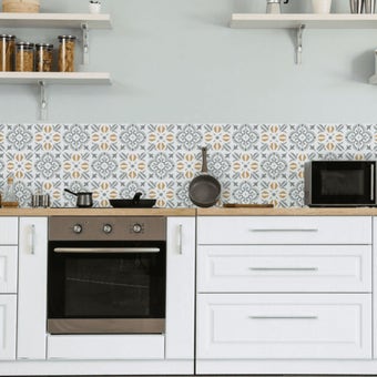 Jamila Grey d-c-fix Self Adhesive Wall Tiles 15cm x 15cm – Peel and Stick Vinyl Splashback Panels for Kitchen and Bathroom Walls