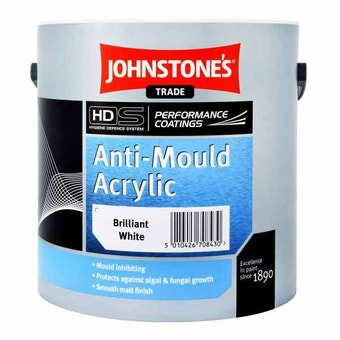 Johnstone's Anti-Mould Acrylic Brilliant White - 2.5L