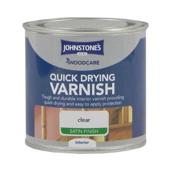 Johnstones Woodcare Quick Dry Varnish Clear Satin 250m