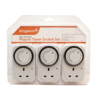 Kingavon 24 Hour Plug In Timer Socket Set - 3 pieces