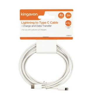 Kingavon Lightning to Type C High-Speed Charging Cable - 2m