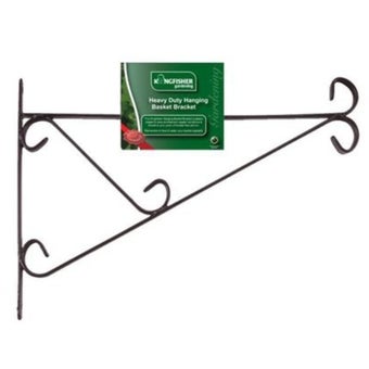 Kingfisher Gardeningâ„¢ Decorative Hanging Basket Bracket - Black/ Silver