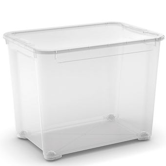 KIS T Box Extra Large Storage Box 70 Litre with Snap Lid – Clear Heavy Duty Storage I 55.5 x 39 x 42.5cm