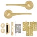 Lanza Lever on Rose Door Pack Satin Brass – Complete Internal Door Handle Set