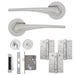 Lanza Lever on Rose WC Bathroom Door Pack Satin Nickel – Complete Bathroom Door Handle Set