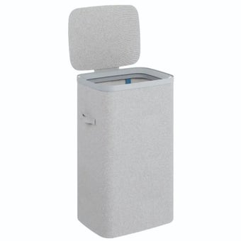 Grey Single Laundry Basket 50L – Modern Fabric Hamper with Lid