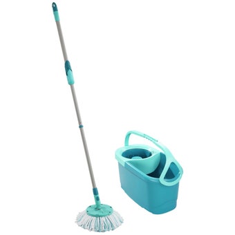 Leifheit Clean Twist Ergo Disc Floor Mop Set – Advanced Spin Mop System for Parquet and Laminate Floors