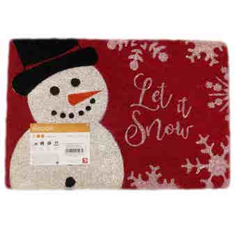 Coco Style Indoor Coir Let It Snow Snowman Mat