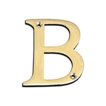 75mm (3") Polished Brass Victorian B Door Letter
