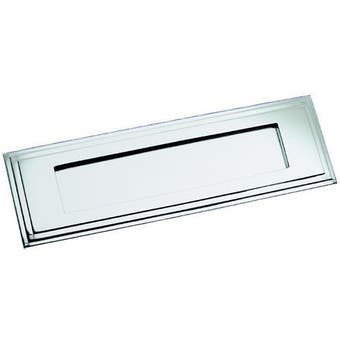 Polished Chrome Edwardian Letter Plate 11" x 3 1/2" (279mm x 89mm)