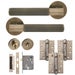 Linear Lever on Rose WC Door Pack Antique Bronze – Complete Bathroom Door Handle Set