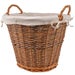 Lined Round Buff Willow Log Basket