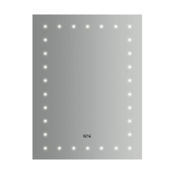 Tema Lismore IP44 Touch LED Mirror With Clock 50cm x 70cm