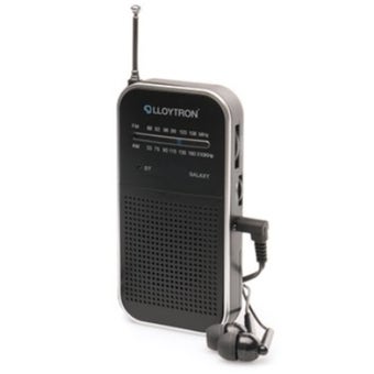 Lloytron Galaxy AM FM 2 Band Personal Portable Radio with Earbuds and Telescopic Antenna