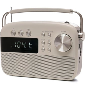 Lloytron N6407WH Encore Portable AM/FM Radio with MP3 & USB Speaker – Cream/Ivory