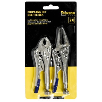 Benson Mini Locking Pliers Set – 2 Piece Straight Jaw Set