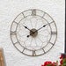 London 23.5 Inch Indoor Outdoor Wall Clock with Weather Resistant Metal Frame and Quartz Movement