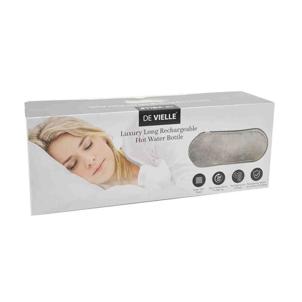 De Vielle Rechargeable Long Hot Water Bottle Grey