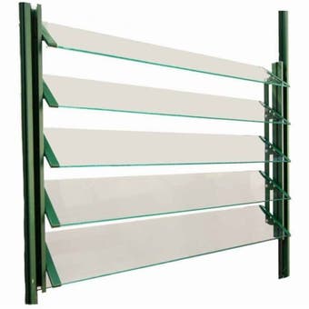 Louvred Vent 5 Blade Safety Glass 610 x 457mm Green