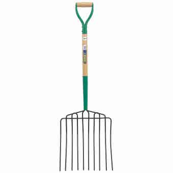 10 Prong Manure Fork With Wood Shaft & MYD Handle