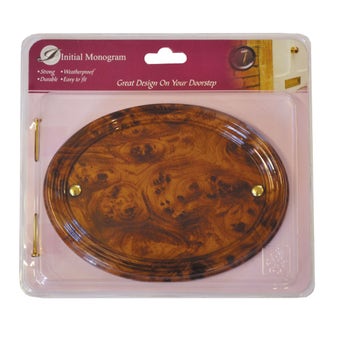 Medium Wood Effect Oval Plaque 190 x 140mm