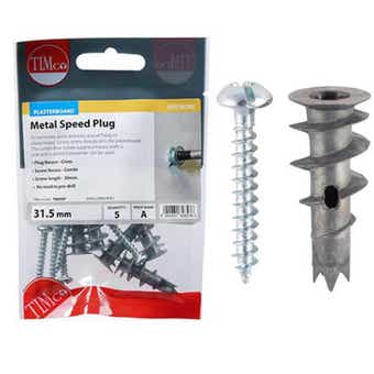 Timco Zinc Metal Speed Plugs & Screws - 31.5mm - Pack Of 5
