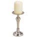 Metal Candle Holder 9x17x9cm - Silver