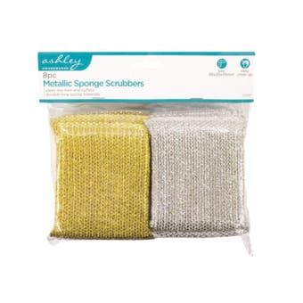 Metallic Sponge Scrubbers - 8 pack