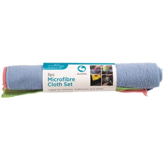 Ashley Microfibre Cloth Set 3 Pack – Dual-Purpose Cleaning Cloths 30 x 30cm