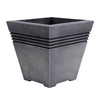 Sankey Milano Tall Square Planter 32cm - Pewter Style