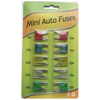 Mini Car Fuses Set – 10 Piece Assortment with 10A 15A 20A 25A 30A