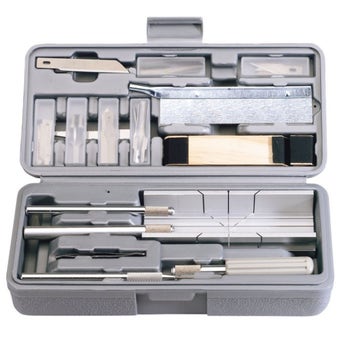 Modellers Craft and Hobby Tool Kit with Blades Handles and Accessories in Storage Case I 29 Piece