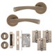 Monza Lever on Rose Lock Door Pack Antique Bronze – Complete Internal Door Handle Set