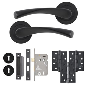 Monza Lever on Rose Lock Door Pack – Black