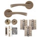 Monza Lever on Rose WC Bathroom Door Pack Antique Bronze – Complete Bathroom Handle Set