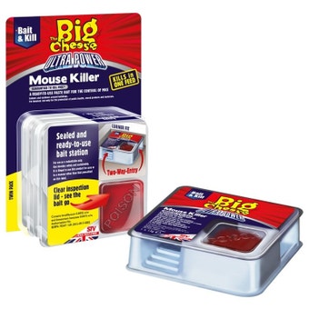The Big Cheese Ultra Power Block Bait Mouse Killer Station Twin Pack