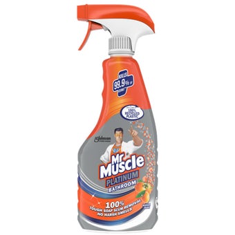 Mr Muscle Platinum Bathroom Spray 500ml – Removes Soap Scum and Kills 99.9% of Germs for a Cleaner, Fresher Bathroom