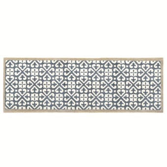 My Mat Nylon Harlequin Tile Blue 50cm x 150cm – Stylish & Practical Floor Mat for Mud and Dirt Protection