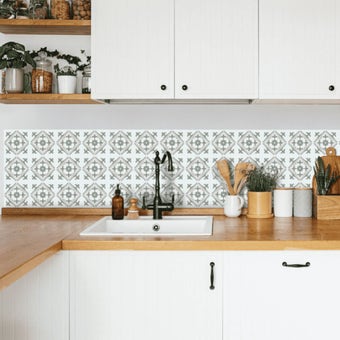 Nadia Olive d-c-fix Self Adhesive Wall Tiles 15cm x 15cm – Peel and Stick Vinyl Splashback Tiles for Kitchens and Bathrooms