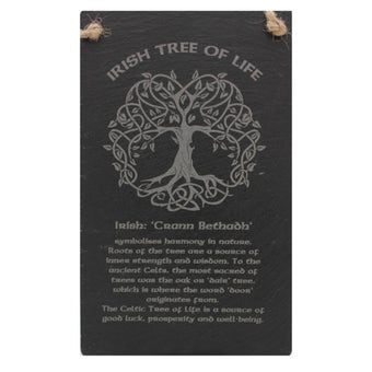 Natural Slate Irish Tree of Life Wall Plaque – Crann Bethadh | 7" x 4.3"
