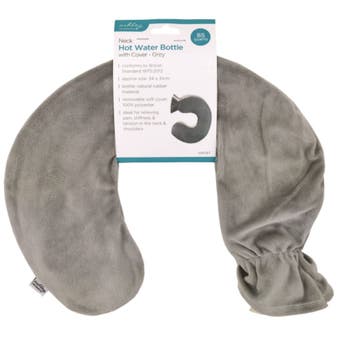 Neck Hot Water Bottle with Cover - grey