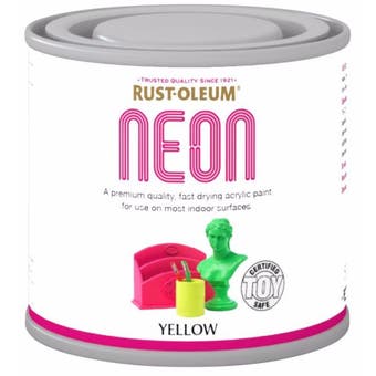 Rust-Oleum Neon Acrylic Matt Brush Paint - Yellow 125ml