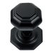 Octagonal Centre Door Knob - Matt Black
