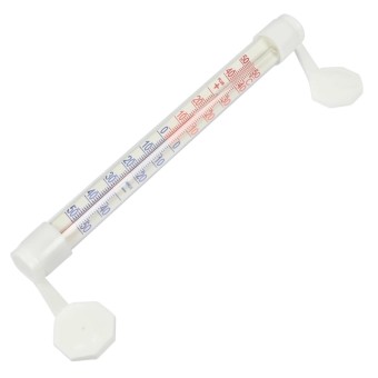 Outdoor Suction Cup Thermometer White 21cm Weather Resistant Temperature Gauge for Windows -50°C to 50°C