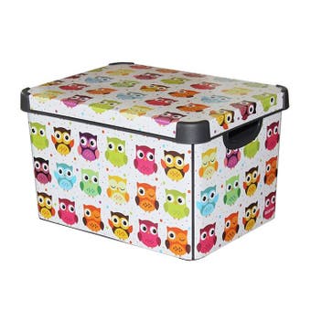 Owl Deco Storage Box - 22l Capacity