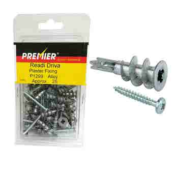 Premier Readi Driva Alloy Plaster Fixings - Pack of 25
