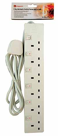 6 Gang Individual Switched Socket